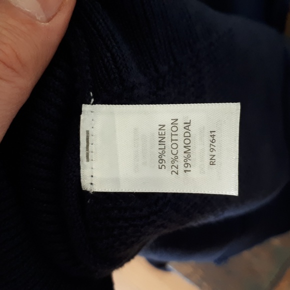 J.Jill linen, cotton and modal 3/4 length sleeve sweater with slits on side. - Picture 6 of 6